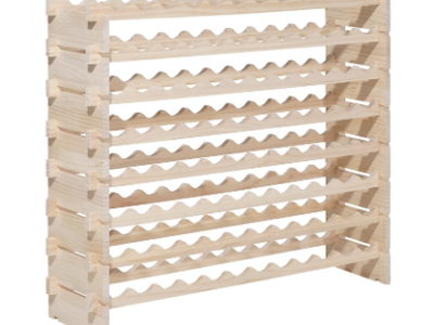 NEW KFFKFF 96-Bottle Stackable Modular Wine Rack, 8-Tier Freestanding Wooden Wine Storage Shelf