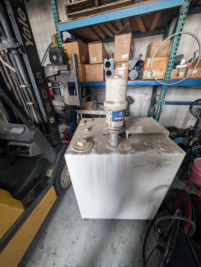 160 gallon storage tank - Graco Fireball 300 pump