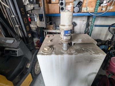 160 gallon storage tank - Graco Fireball 300 pump
