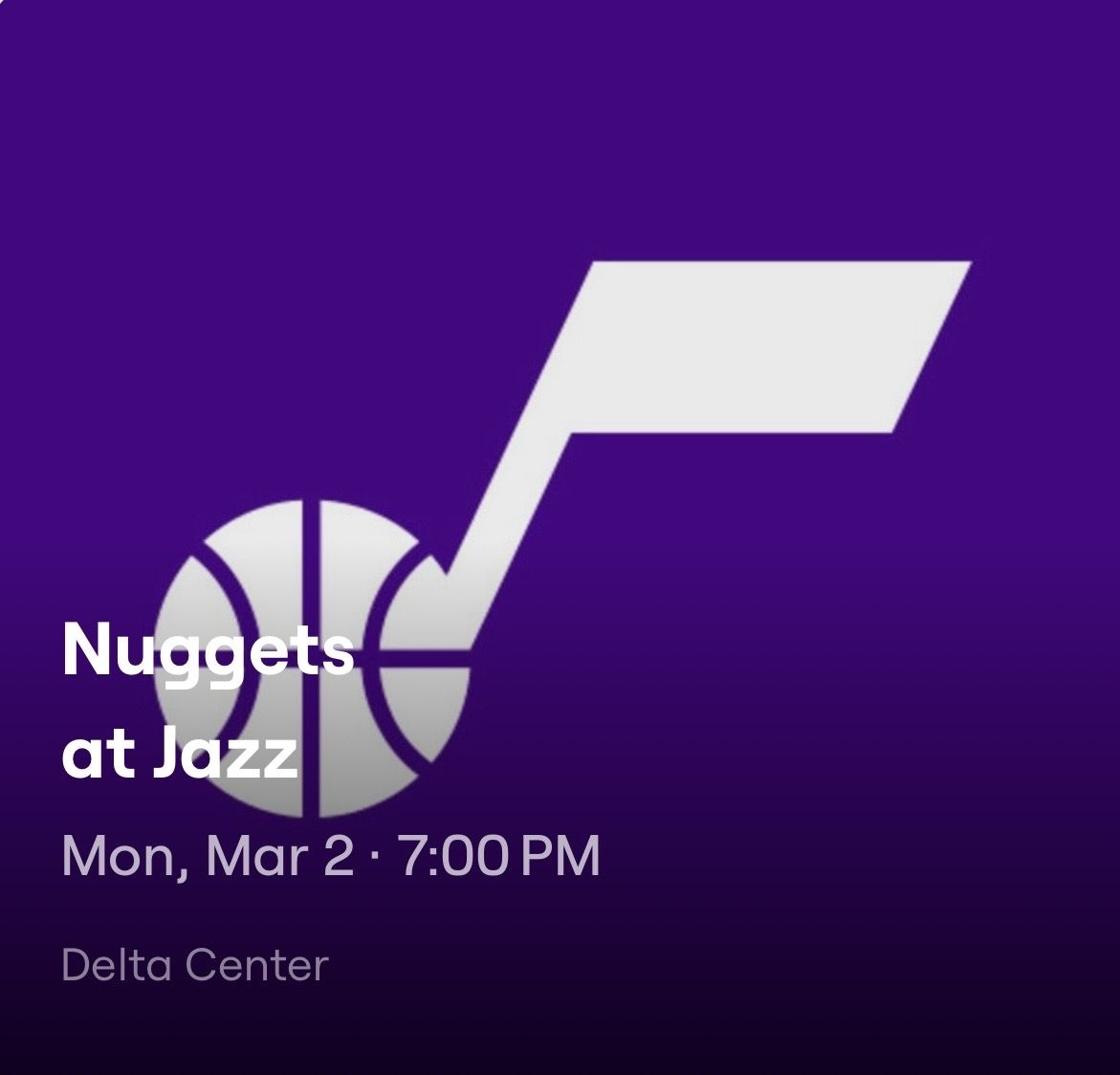 5 Tickets Denver Nuggets vs Utah Jazz