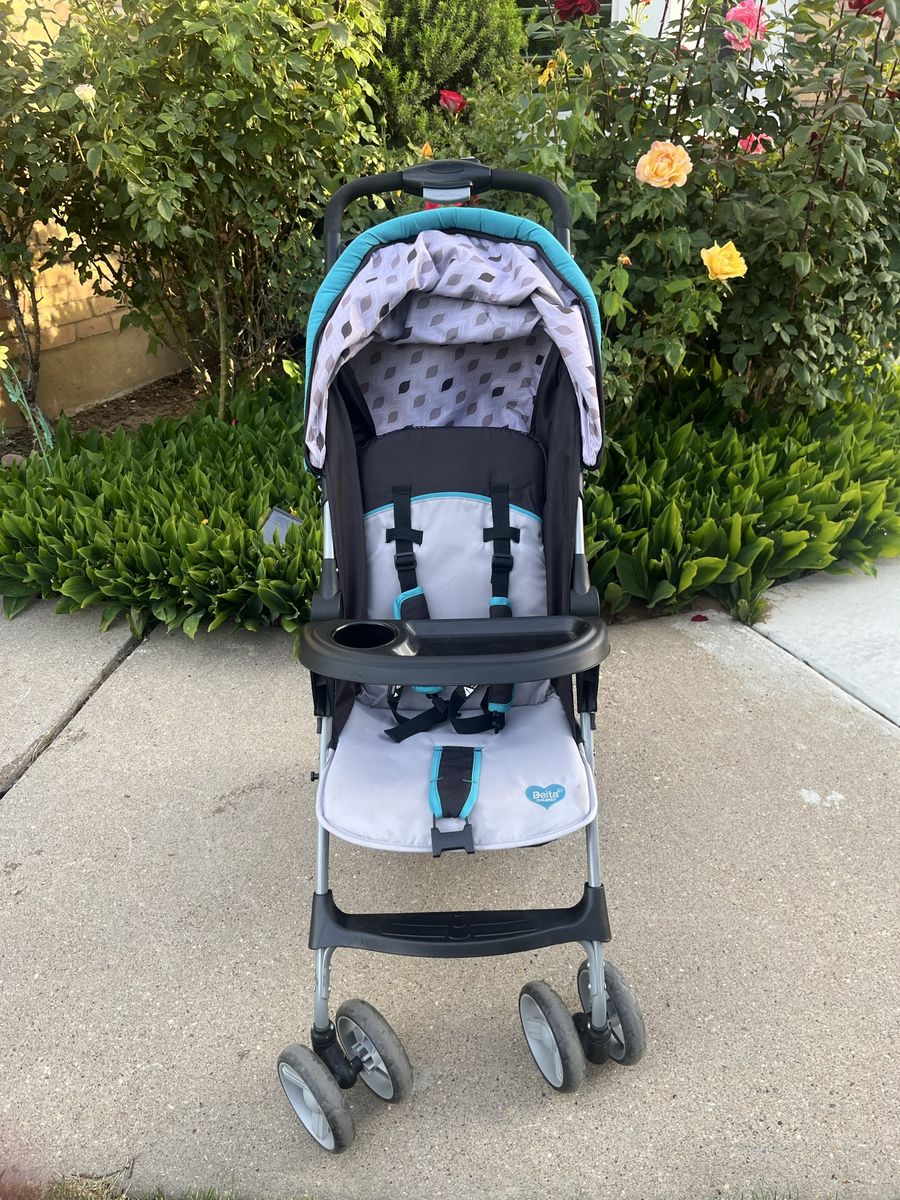 Delta CX Rider Flat-Fold Stroller - Gray & Teal, Excellent Condition, Lightweight Travel
