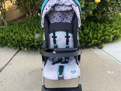 Delta CX Rider Flat-Fold Stroller - Gray & Teal, Excellent Condition, Lightweight Travel