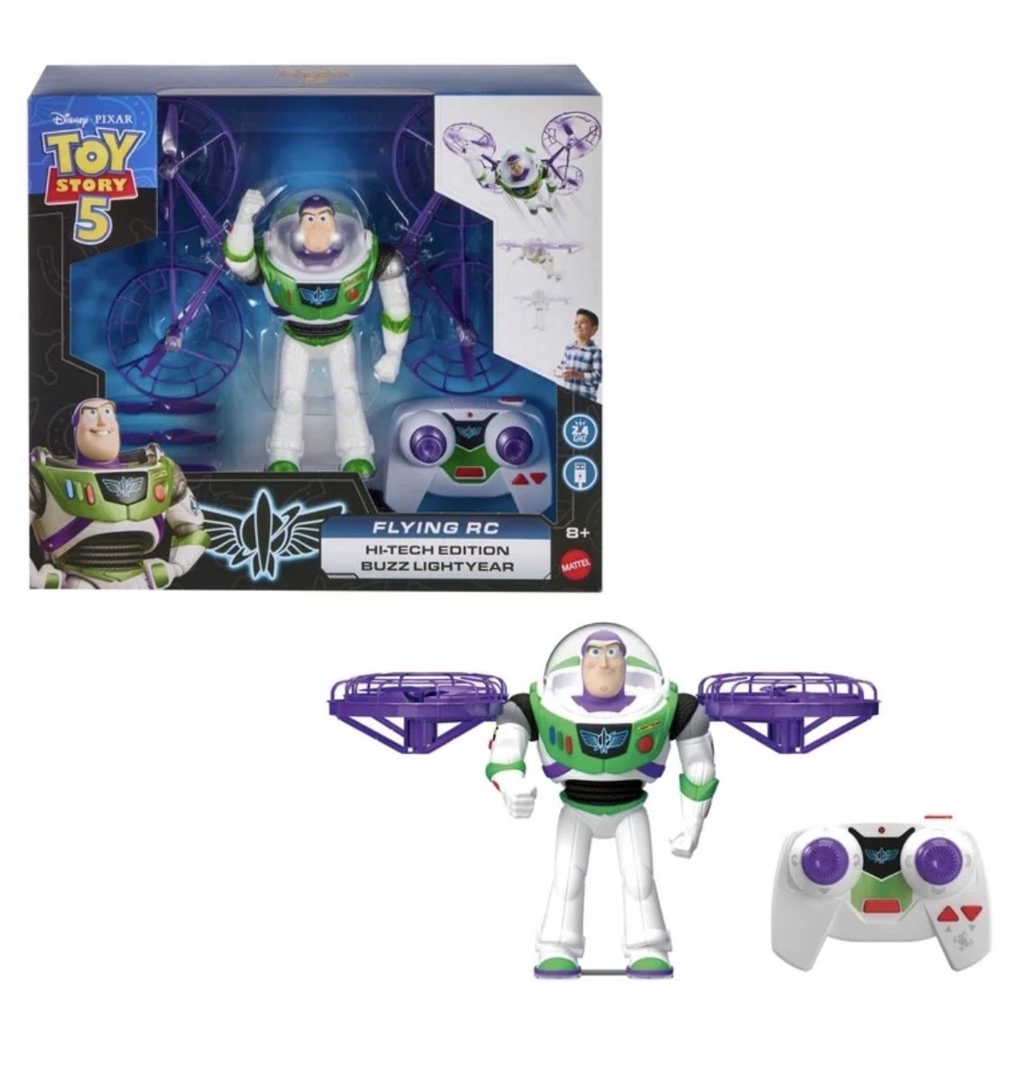Disney and Pixar Toy Story 5 Flying RC Hi-Tech Edition Buzz Lightyear Action Figure Remote Controlled, Flying RC, Buzz Lightyear