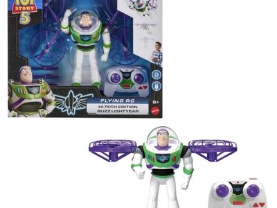 Disney and Pixar Toy Story 5 Flying RC Hi-Tech Edition Buzz Lightyear Action Figure Remote Controlled, Flying RC, Buzz Lightyear