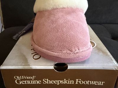 Old Friend Genuine Sheepskin Slippers - Pink - Size 11-12 Womens