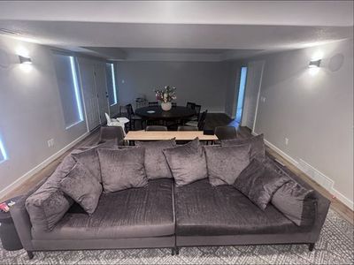 Spacious Grey Sofa - Modern Design, Excellent Condition