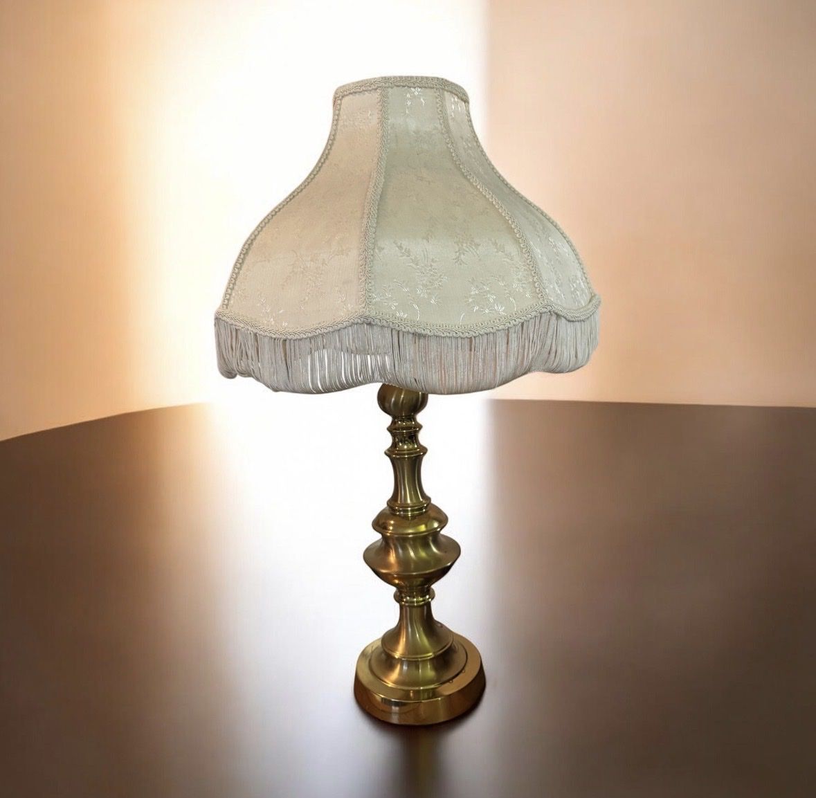 Brass Lamp With 1900's Victorian Shade