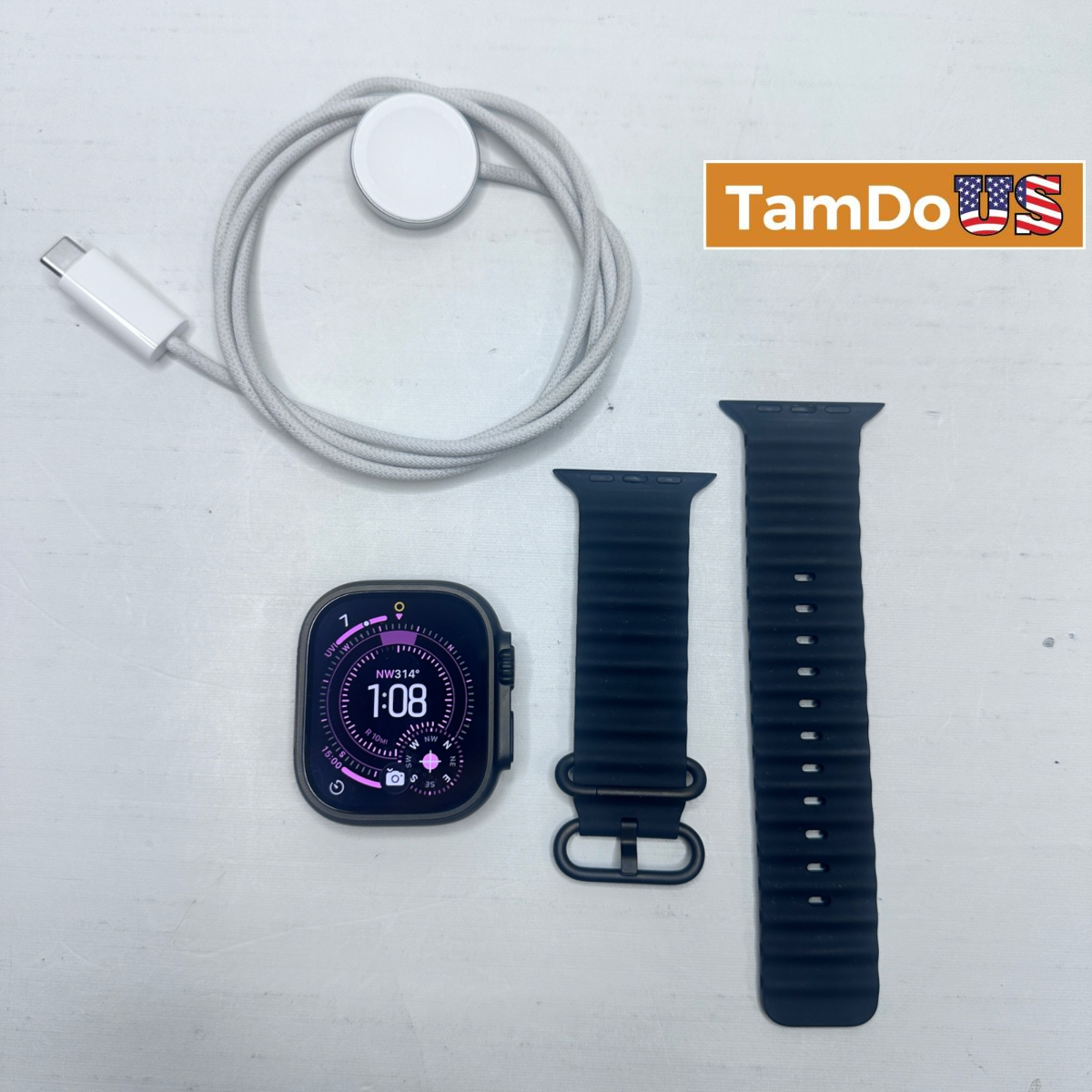 Apple Watch Ultra 3 (GPS+Cellular) 49mm Titanium Case with Black Ocean Band