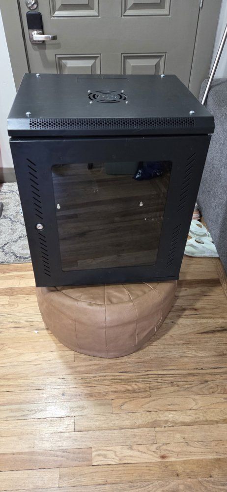 Black Server Rack Network Cabinet Wall Mount Enclosure Glass Door