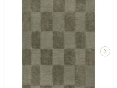 Handmade 100% Wool Hand Tufted Area Rug - Olive - 9'6" x 13'6" - Checkerboard Design