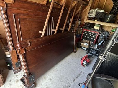 King size bedframe headboard and footboard and frame solid wood