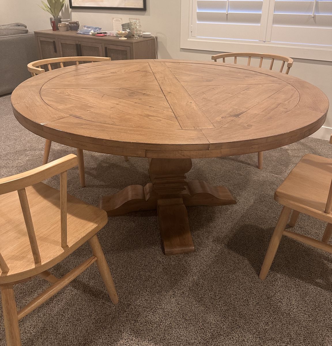 60 Inch Round Solid Wood Table