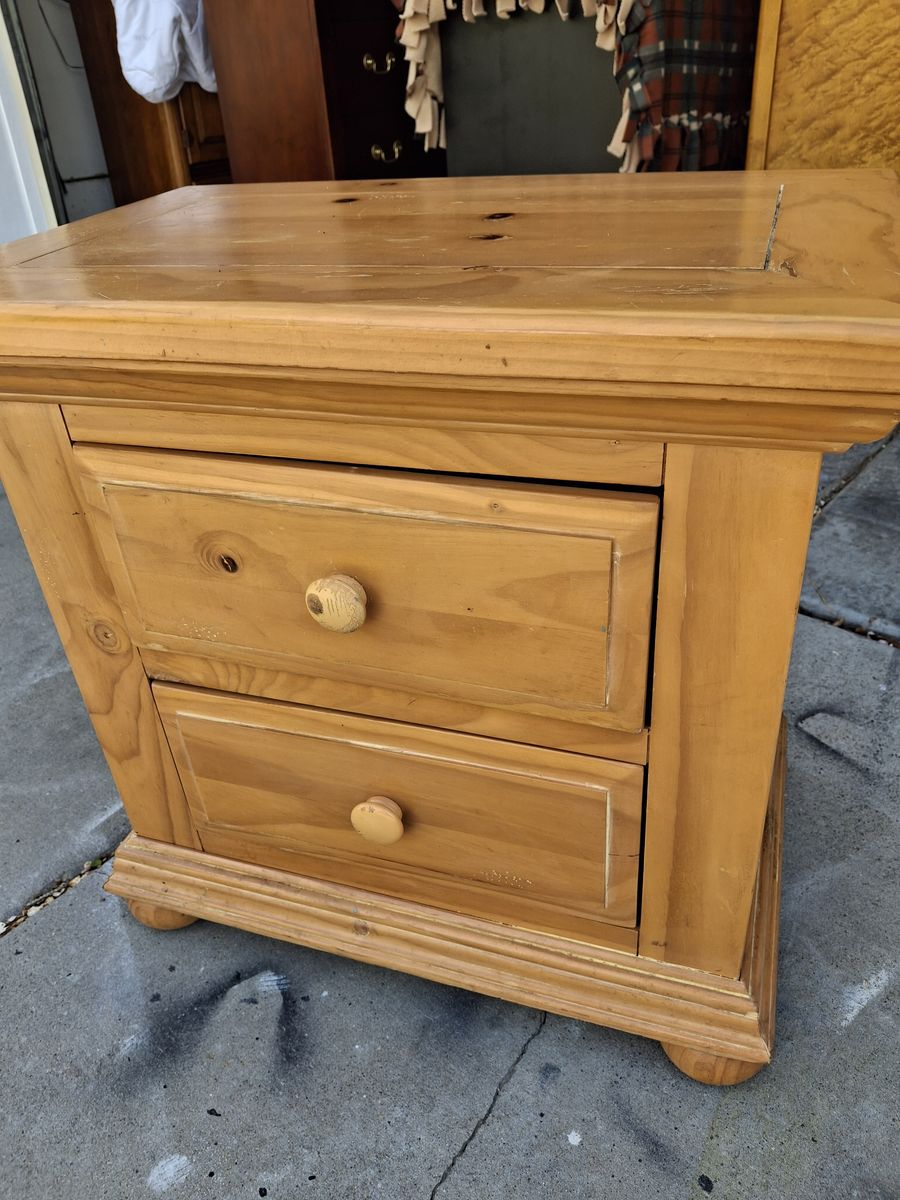 all wood natural stain night stand/bebe