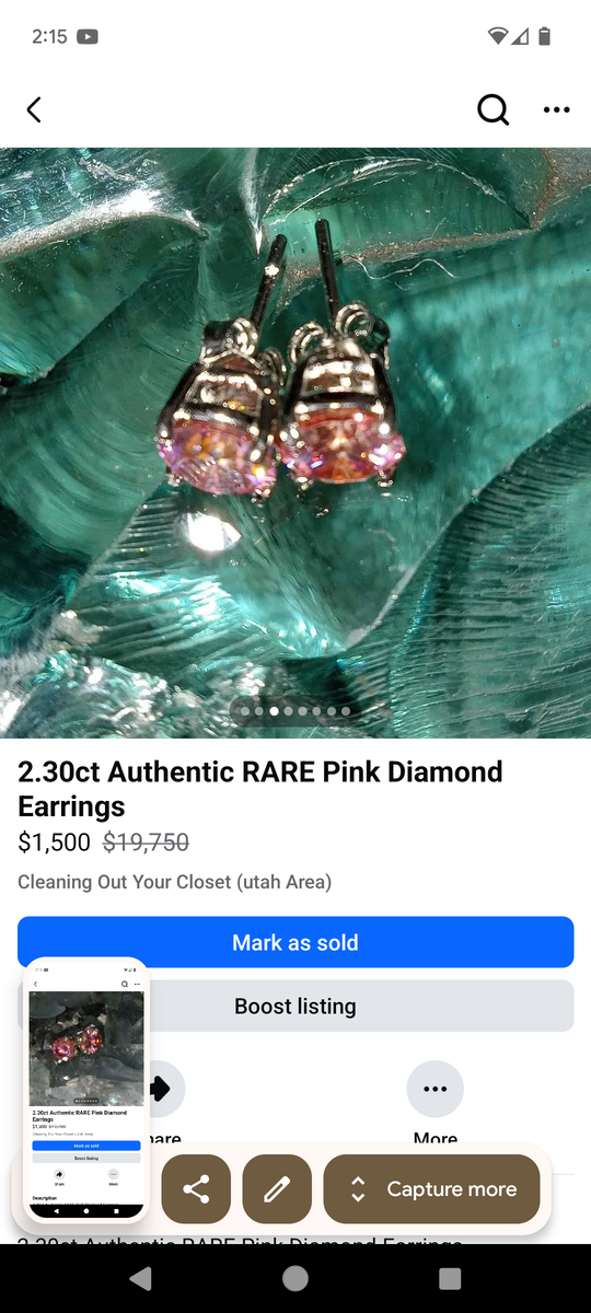 Pink Diamond earrings