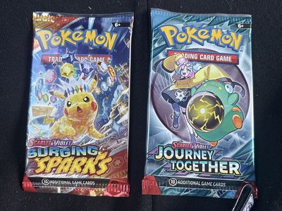 Pokemon TCG Scarlet & Violet Surging Sparks & Journey Together Booster Packs (10 Cards Each)