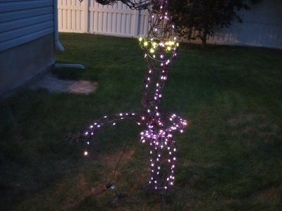 Spooky Tree Halloween Decoration with Purple & Green LED Lights - Outdoor Yard Decor