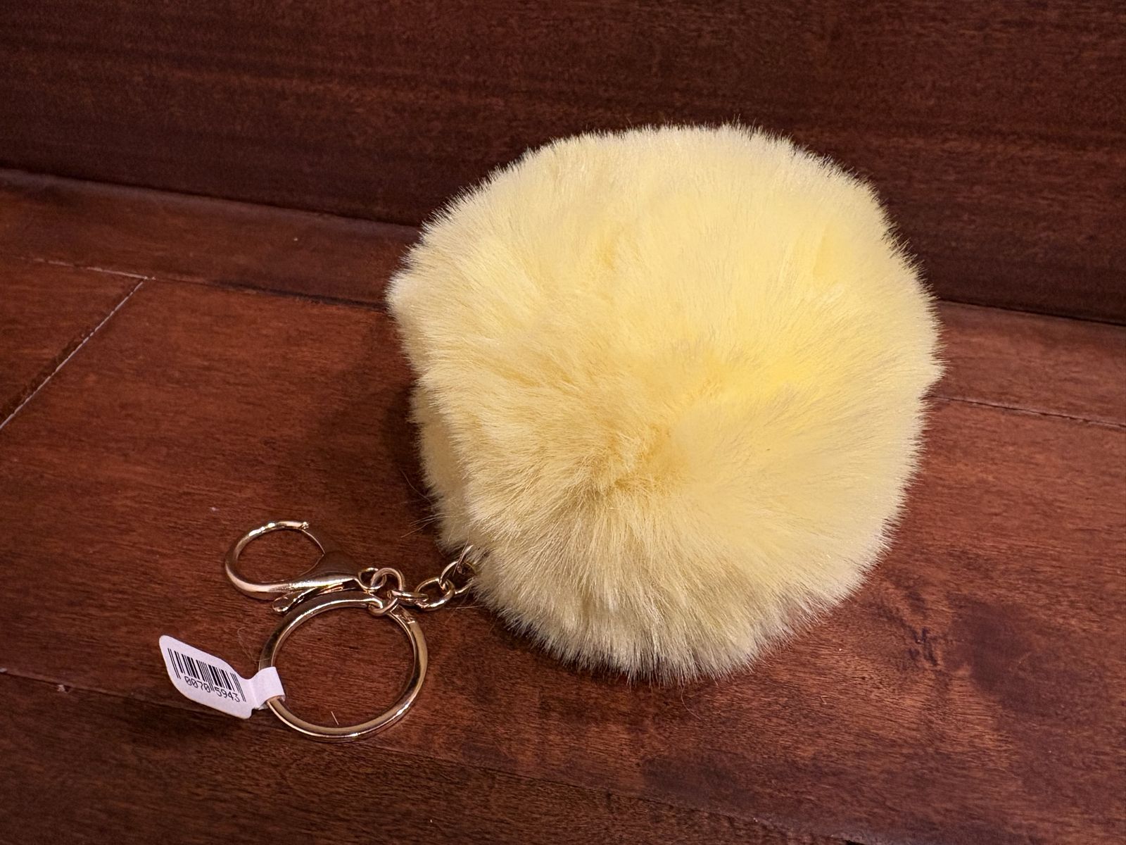 New Fuzzy Yellow Ball Keychain