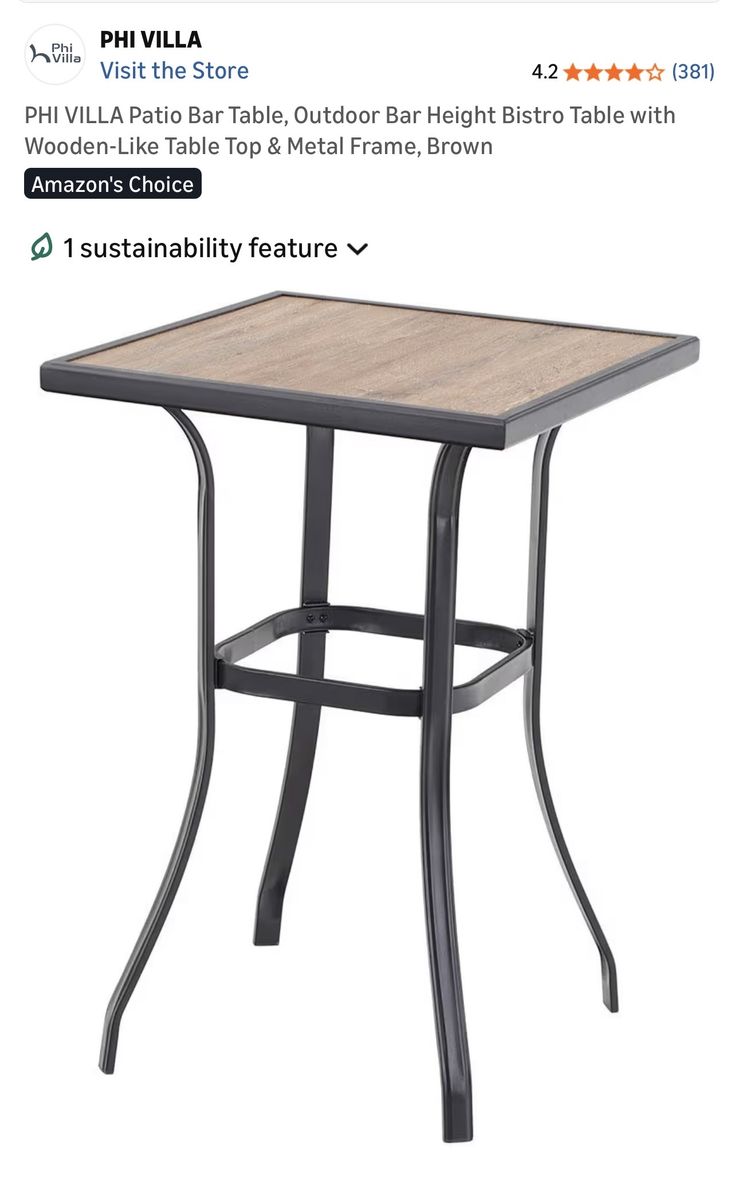Outdoor Bar Height Bistro Table