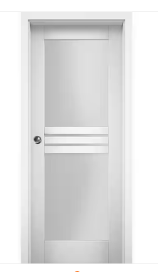 30 in. x 96 in. 1-Panel White Finished MDF Sliding Door