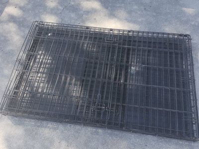 Folding Metal Wire Dog Crate with Removable Tray