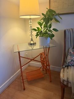 Antique Sewing Machine Glass Table