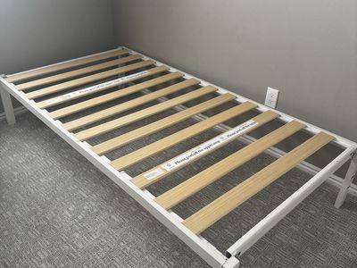 Zinus Shawn 14 Inch SmartBase White Metal Platform Bed Frame Twin Size, No Box Spring Needed