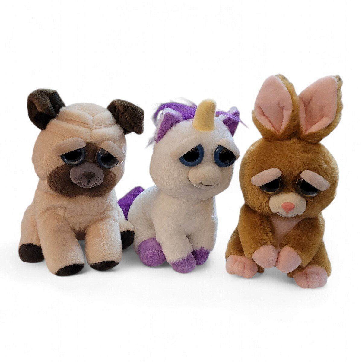 Set (3) Feisty Pets Plushies Stuffed Toy Animals