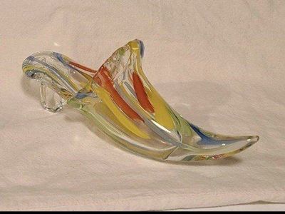 Glass Slipper Multicolored Art Glass Shoe Figurine Home Decor Display