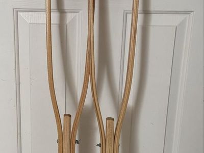 Wooden crutches