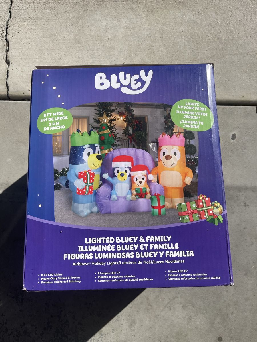 Bluey & Family Christmas Airblown Inflatable 8ft Wide - Lighted Holiday Yard Decor