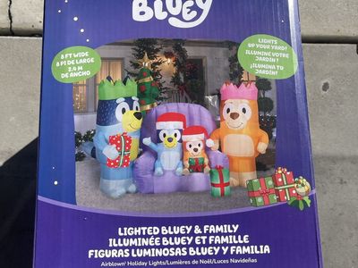 Bluey & Family Christmas Airblown Inflatable 8ft Wide - Lighted Holiday Yard Decor