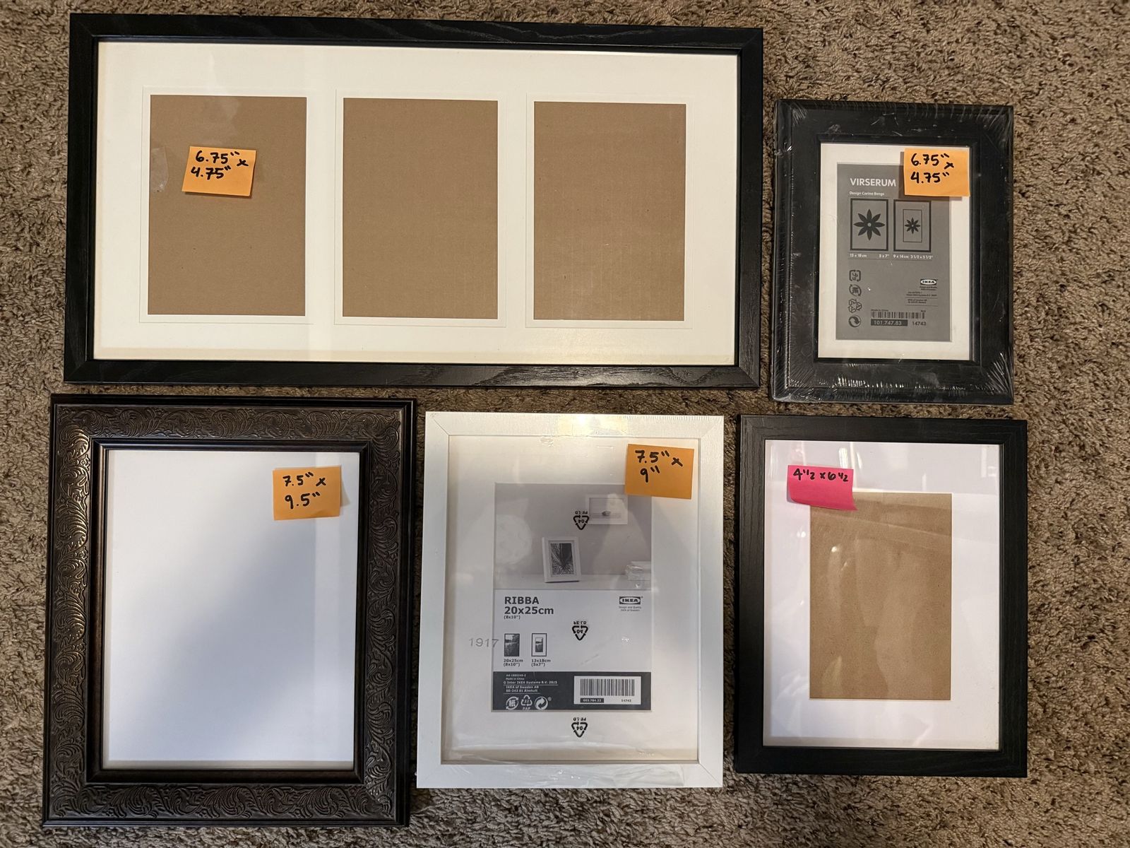 (5) Assorted Picture Frames