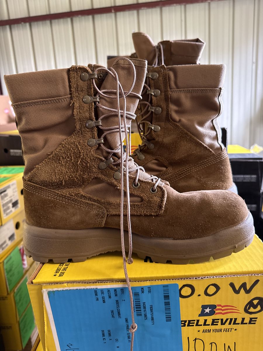 Mens Tan Combat Boots belleville Size 10 Wide Fit