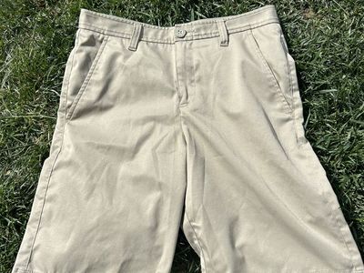 Under Armour Youth Khaki Golf Shorts Size 16 Performance Flat Front