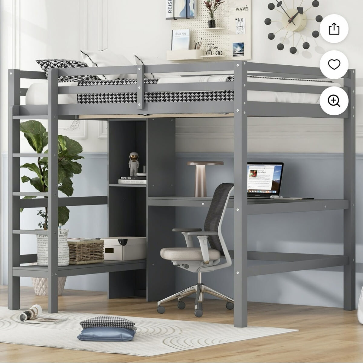 Full Loft Bed With Desk And Storage