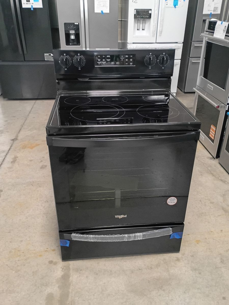 NEW WHIRLPOOL 6.4 C FT BLACK ELECTRIC RANGE