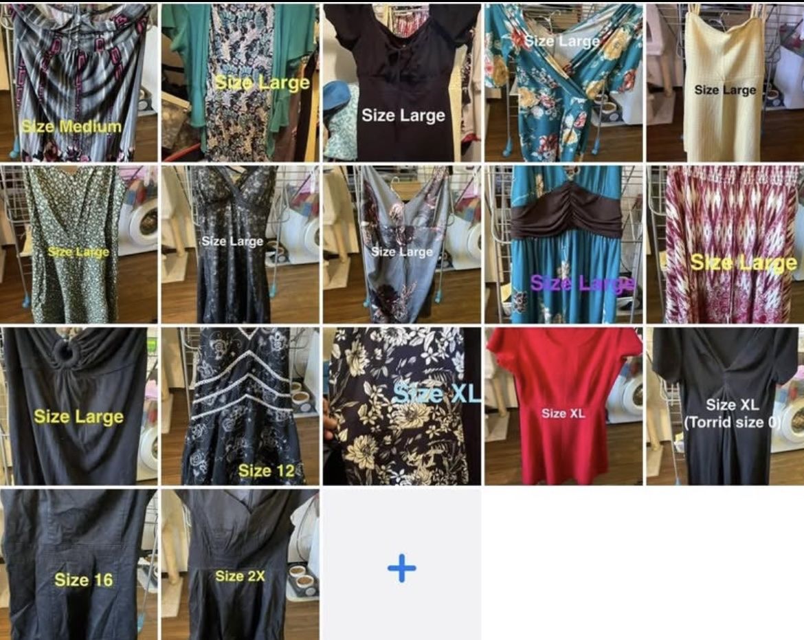 Women's Clothing Bundle Assorted Tops Dresses Sizes L XL 2X Lot