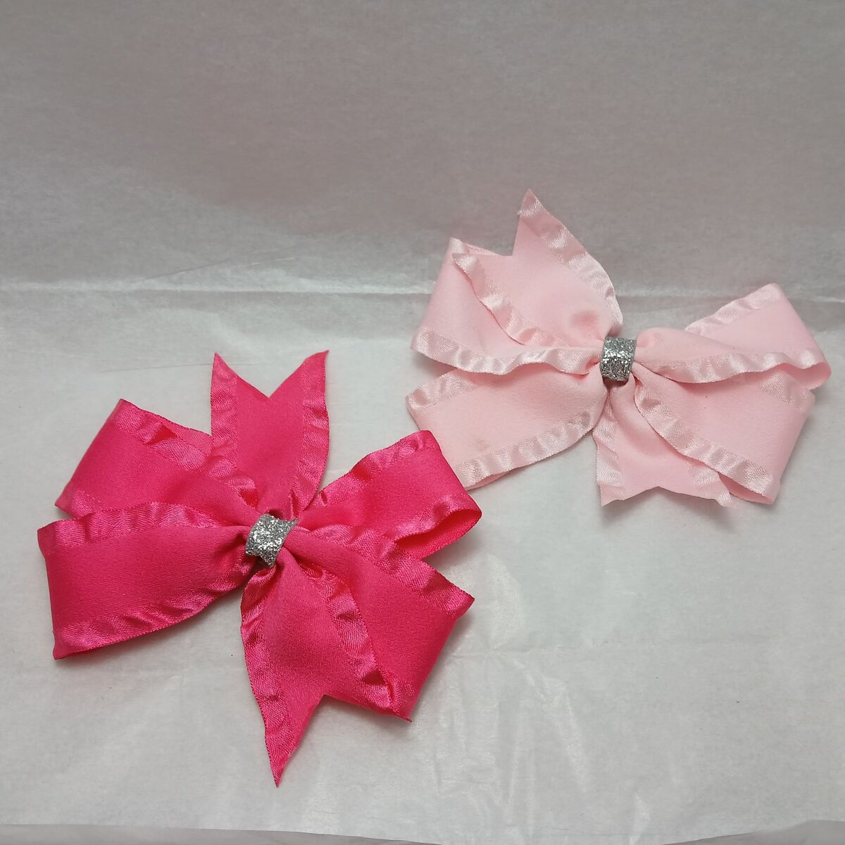 Ruffled Edge Hair Bows, Multiple Colors