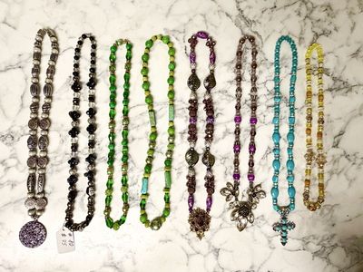 Assorted Beaded Necklaces & Bracelets - Handmade Jewelry Lot, Various Colors & Styles (read)