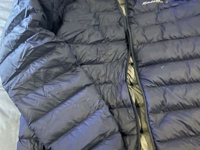Eddie Bauer Men's L EB650 Navy Blue Down Puffer Jacket