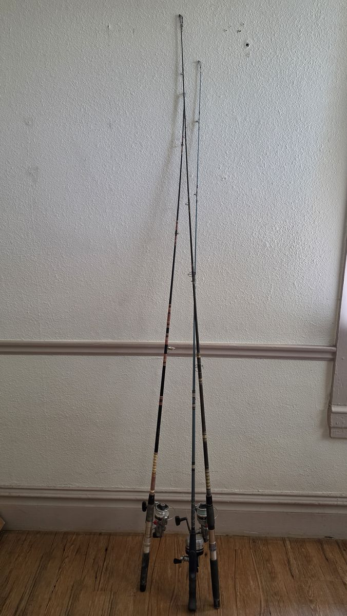 Vintage Fishing Rod & Reel Combo - 3 Rods with Spinning & Spincast Reels, Used