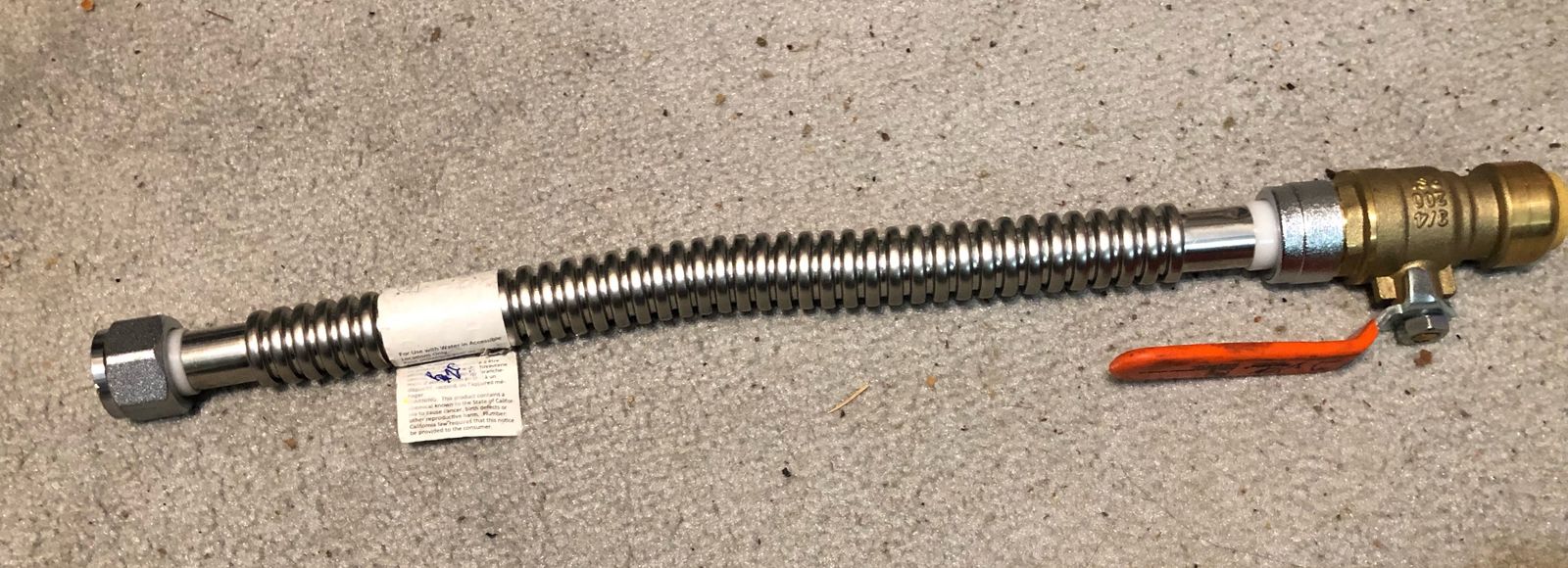 @ Shark Bite Water Heater Supply Line Flex Hose 3/4 inch x 18 inches