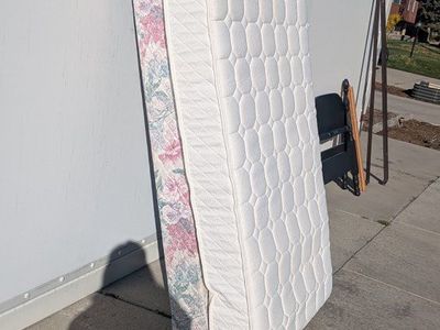 FREE twin mattress, box spring, bed frame