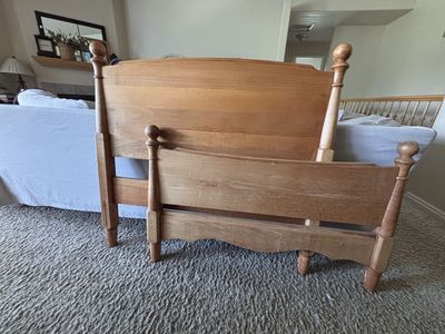 Two antique solid maple twin bed
