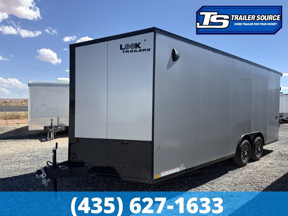 8.5x20 Look Element SE Enclosed Cargo Trailer - 7'0" Interior - 10K GVWR - .080 PolyCor, Alloy Wheels, Black Out Package, Rear