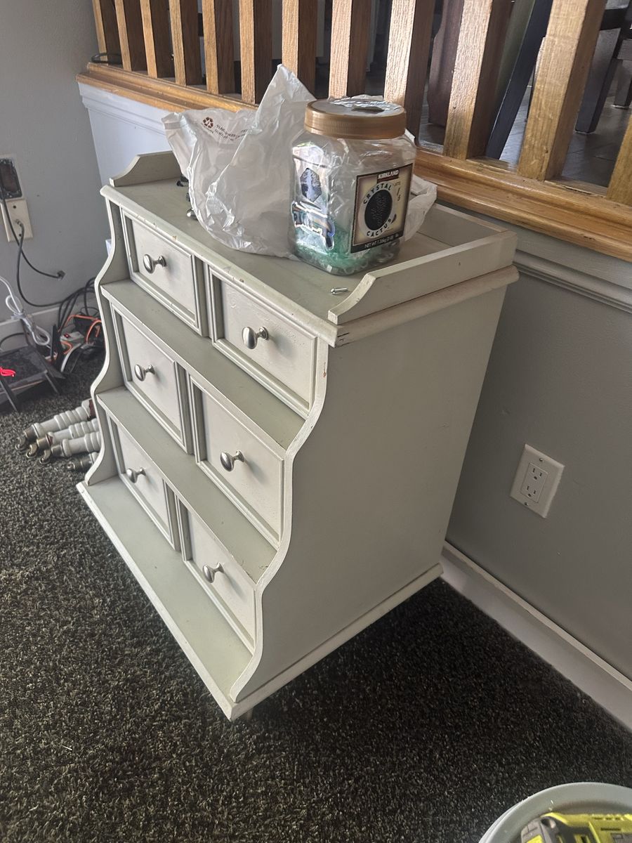 Vintage Painted small Dresser with Multiple Drawers and Detached Legs