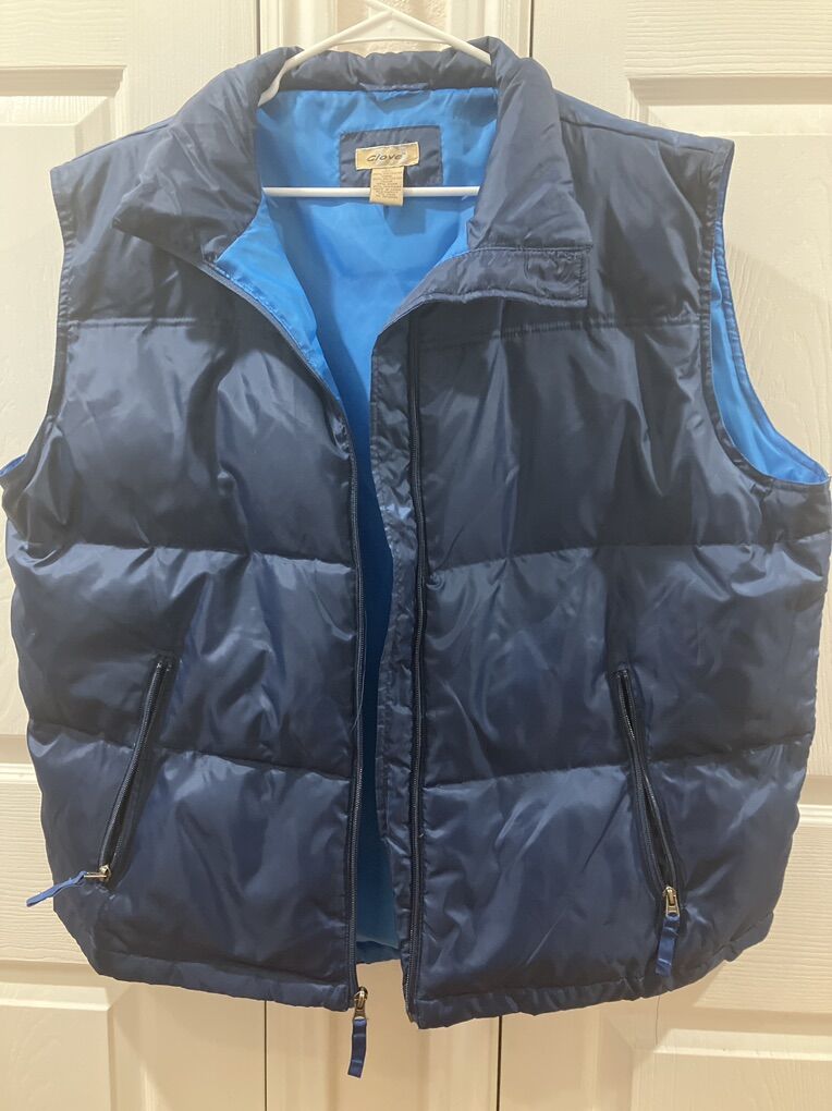 Blue/Turquoise Insulated Zip Up Vest with Pockets