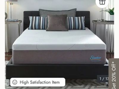 Slumber Solutions 14" King Firm Gel Memory Foam Mattress - White