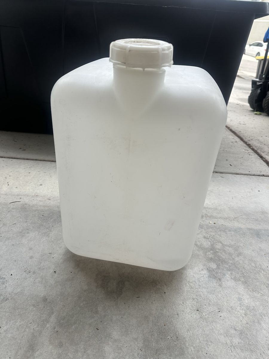 White Plastic Water Jug with Screw Cap - Empty, Reusable Container