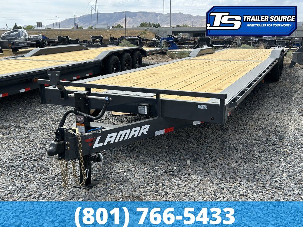 8.5x40 Lamar H8 Wide Body w/ Drive Over fenders Equipment Trailer - 15.7K GVWR - Winch Plate